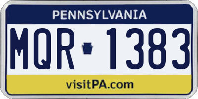 PA license plate MQR1383