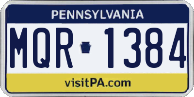 PA license plate MQR1384