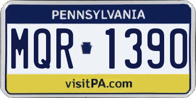 PA license plate MQR1390