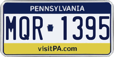 PA license plate MQR1395