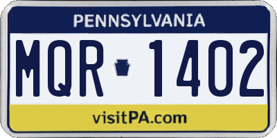 PA license plate MQR1402