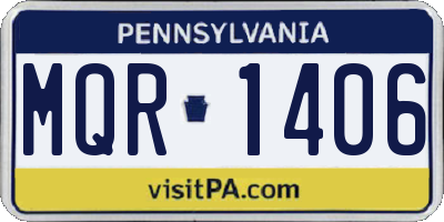 PA license plate MQR1406