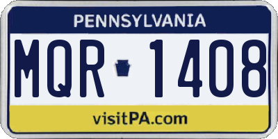 PA license plate MQR1408