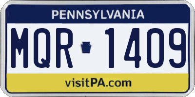 PA license plate MQR1409