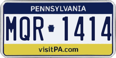 PA license plate MQR1414