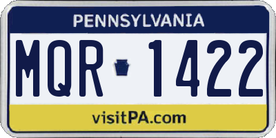 PA license plate MQR1422