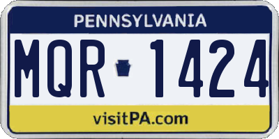 PA license plate MQR1424