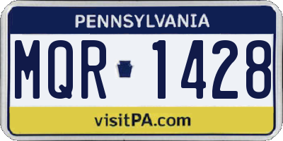 PA license plate MQR1428