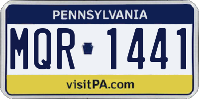 PA license plate MQR1441
