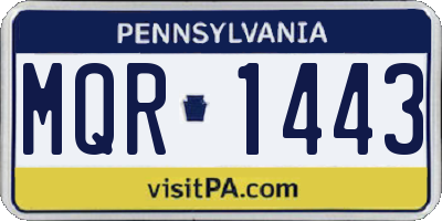 PA license plate MQR1443