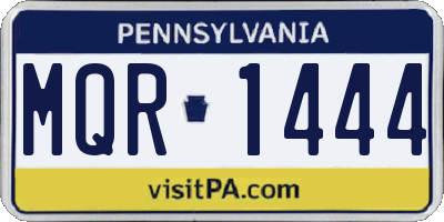 PA license plate MQR1444