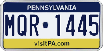 PA license plate MQR1445