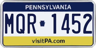 PA license plate MQR1452