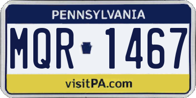 PA license plate MQR1467