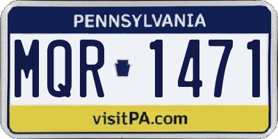PA license plate MQR1471