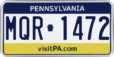 PA license plate MQR1472