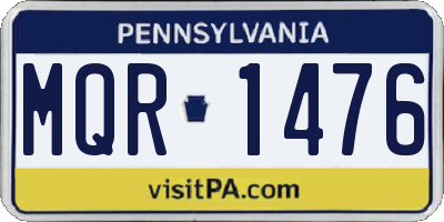 PA license plate MQR1476