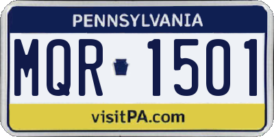 PA license plate MQR1501