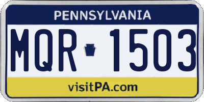PA license plate MQR1503