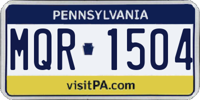 PA license plate MQR1504