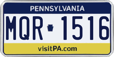 PA license plate MQR1516