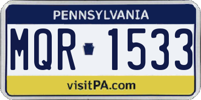 PA license plate MQR1533