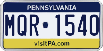 PA license plate MQR1540