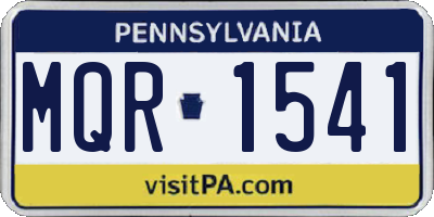 PA license plate MQR1541