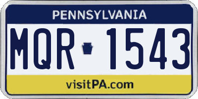 PA license plate MQR1543