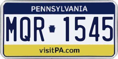 PA license plate MQR1545