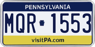 PA license plate MQR1553