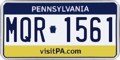 PA license plate MQR1561