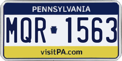 PA license plate MQR1563