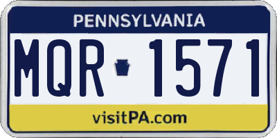 PA license plate MQR1571