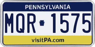 PA license plate MQR1575