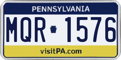 PA license plate MQR1576