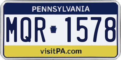 PA license plate MQR1578
