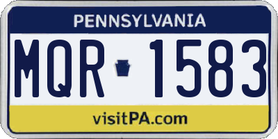 PA license plate MQR1583