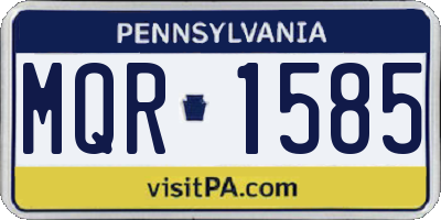 PA license plate MQR1585