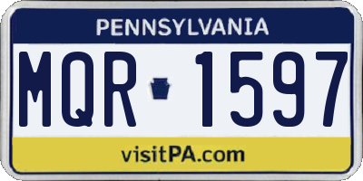 PA license plate MQR1597