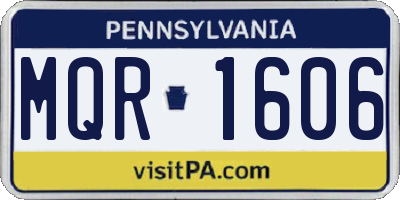 PA license plate MQR1606