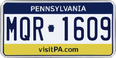 PA license plate MQR1609