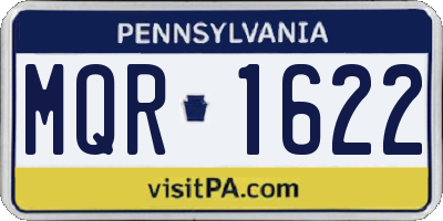 PA license plate MQR1622