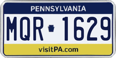 PA license plate MQR1629