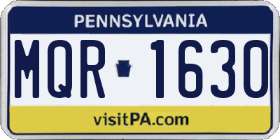 PA license plate MQR1630