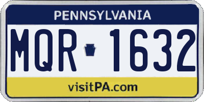 PA license plate MQR1632