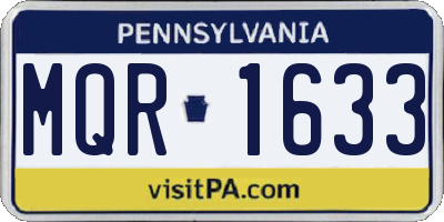 PA license plate MQR1633