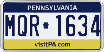 PA license plate MQR1634