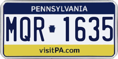 PA license plate MQR1635