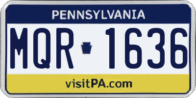 PA license plate MQR1636
